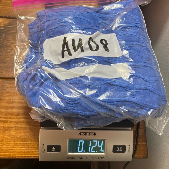 London Times Pencil Dress women’s Blue Textured Curved Lined Short Sleeve Size 8 - Picture 9 of 9